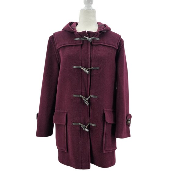 Burberry Jackets & Blazers - Vintage Burberry London Womens 6 Coat Specialty Duffle Coating Wool Hood Toggle